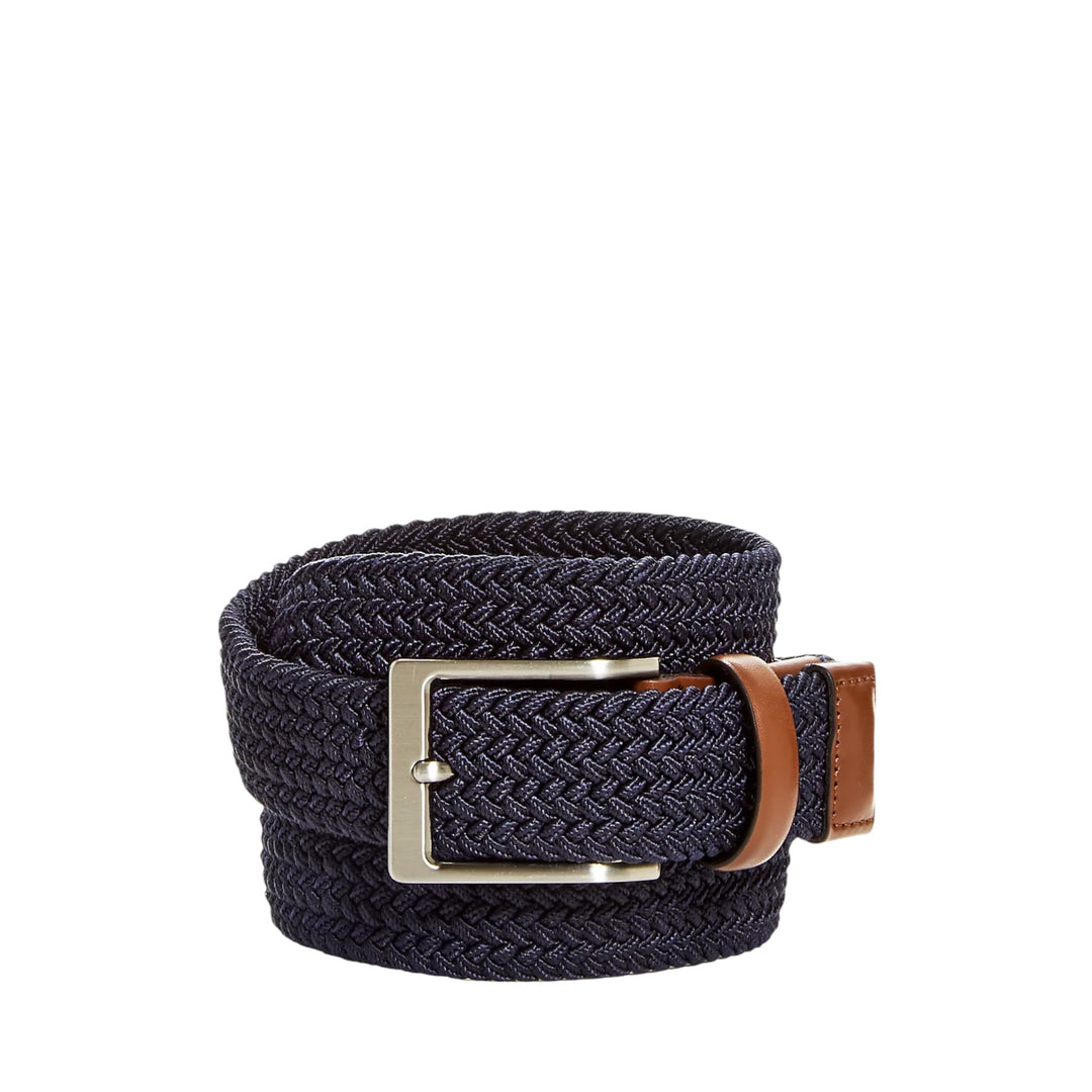 Woven Stretch Belt with Leather Trim Exclusive Design & Comfortable Fit