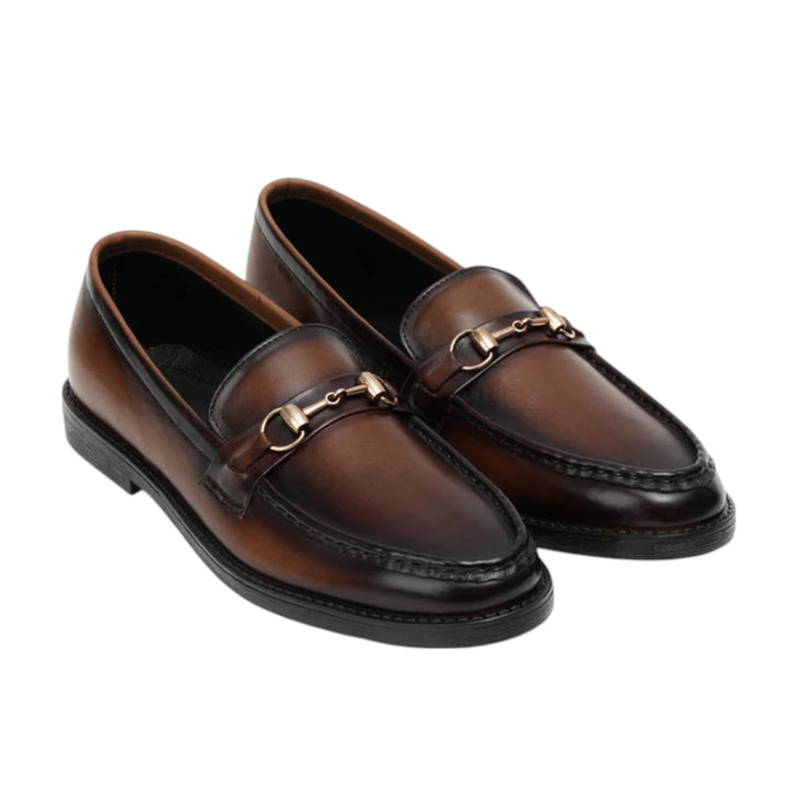 Luca Men's Shaded Loafers Handcrafted Leather, Patina Finish, Classic Comfort