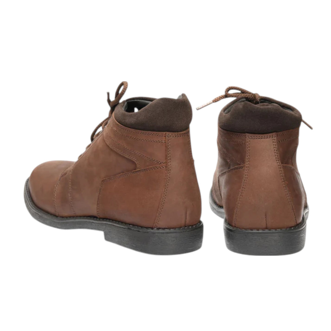 Luca Brown Oily Cow Leather Ankle Boots for Men Handcrafted Comfort & Rugged Finish
